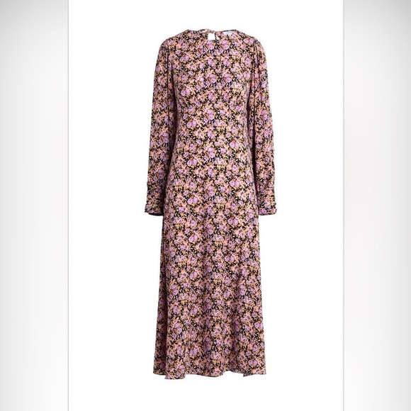 Topshop Extreme Sleeve Detail Open Back Midi Dress Size 6 - Picture 2 of 12